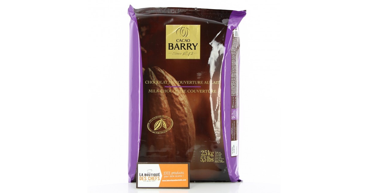 Pastilles de chocolat Barry lait 38% cacao 1 kilo
