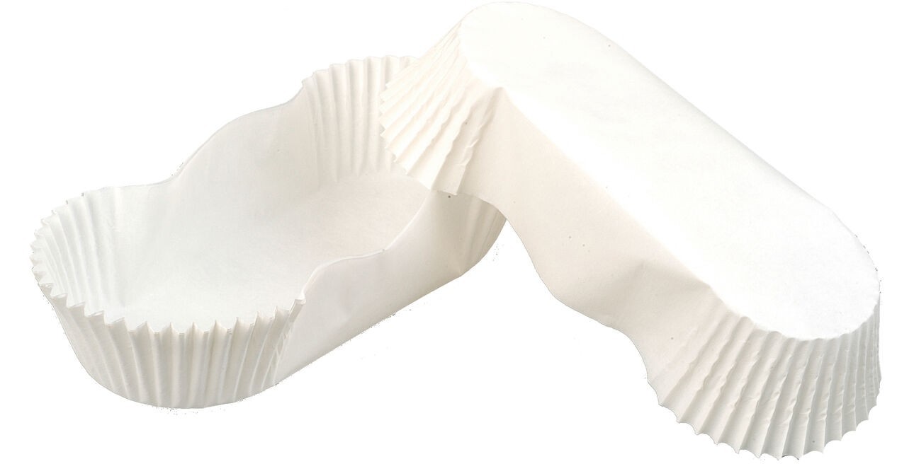 Caissette papier de cuisson ovale blanche ingraissable 47mm H75mm