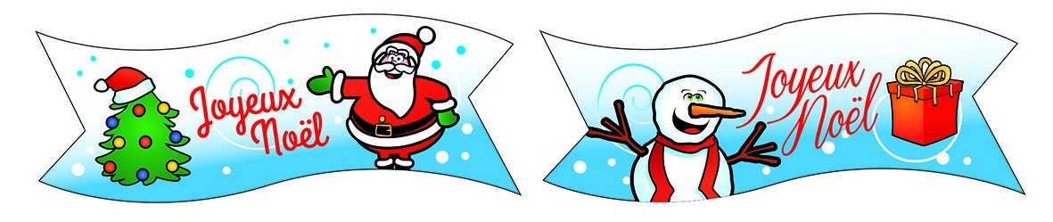 Banderole Joyeux Noel en azyme (x 24) - Père Noël - Florensuc - Meilleur du  Chef