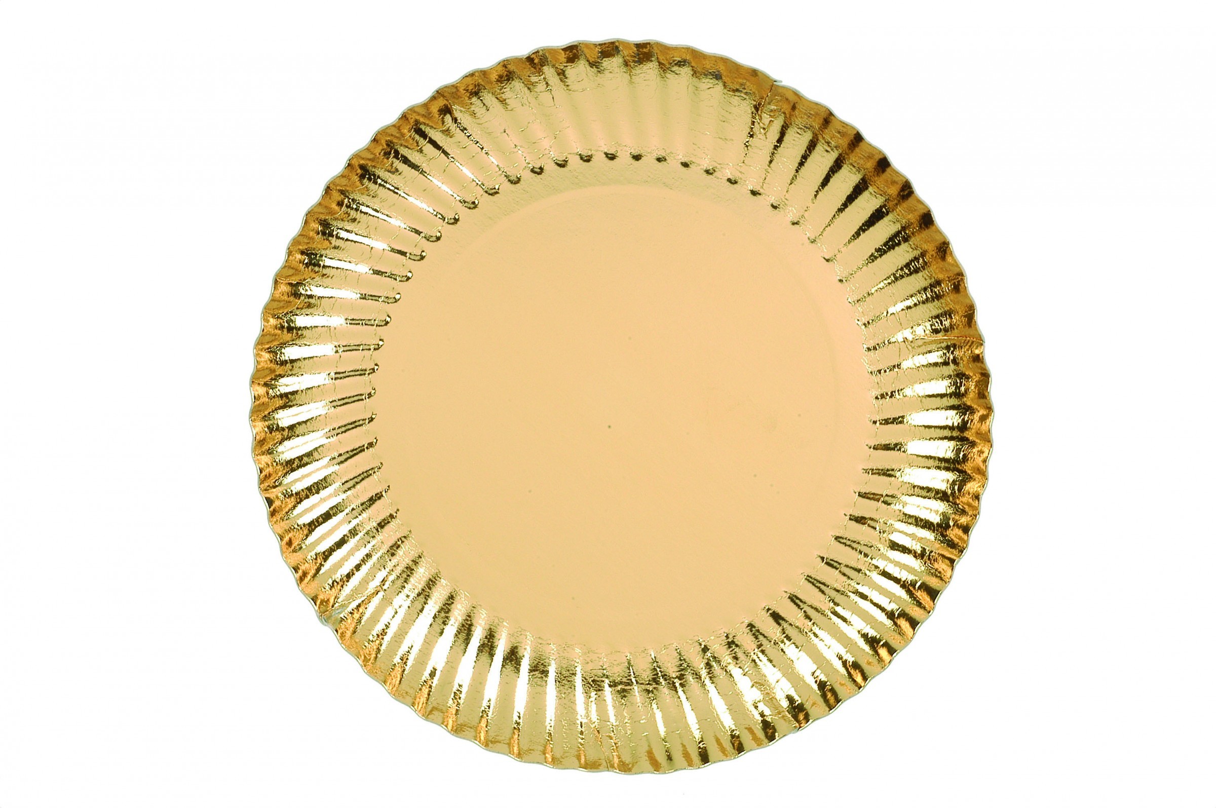Assiette en carton doré 23 cm, assiettes jetables pas cher - Badaboum