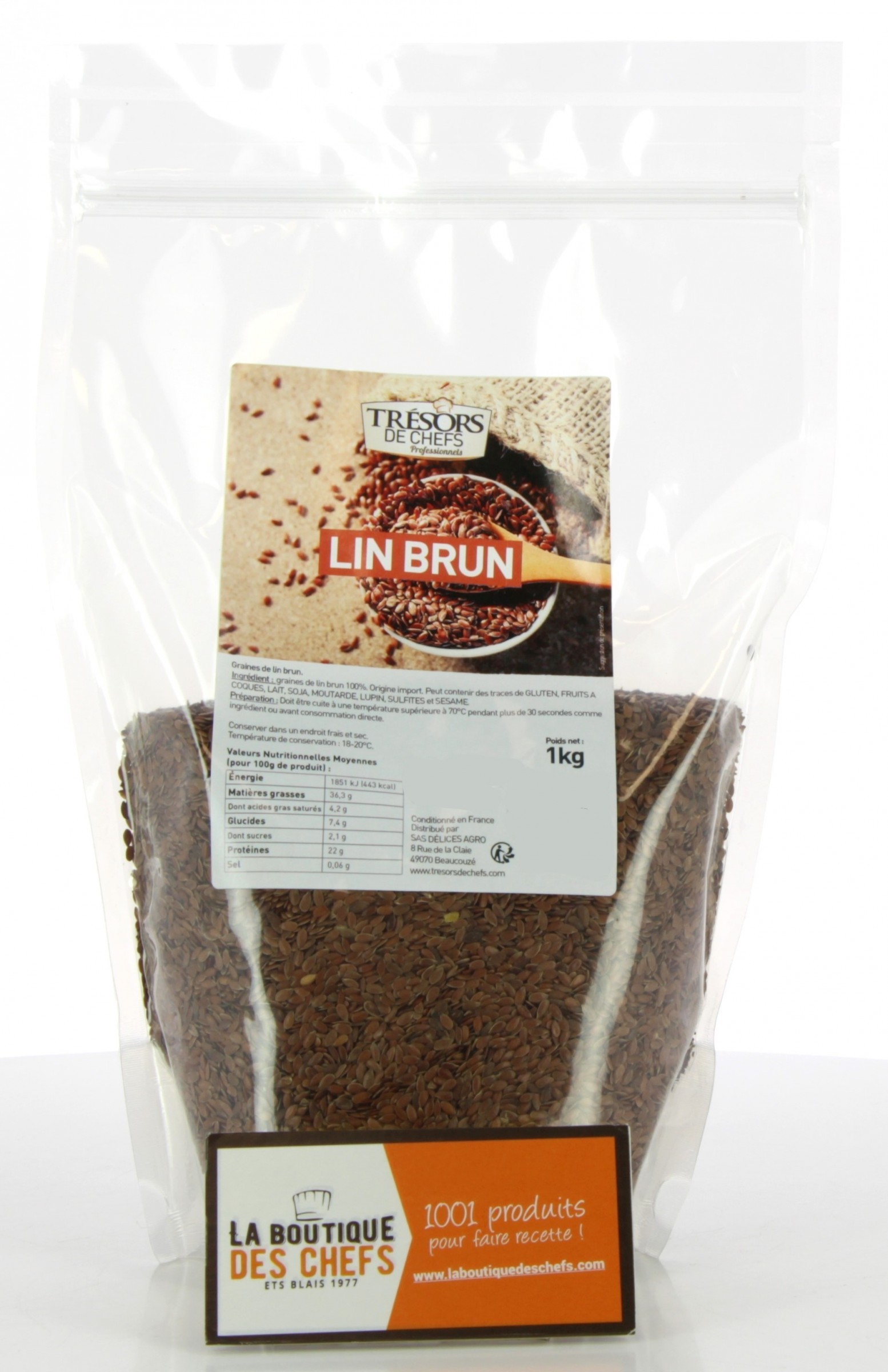 Graines de Lin Brun Bio 1kg Qualité Supérieure