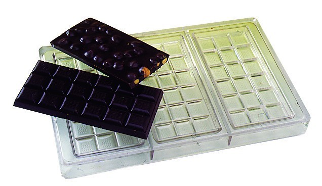 Moule à chocolat 3 tablettes de 100 g 275 mm x 175 mm - Matfer-Bourgeat
