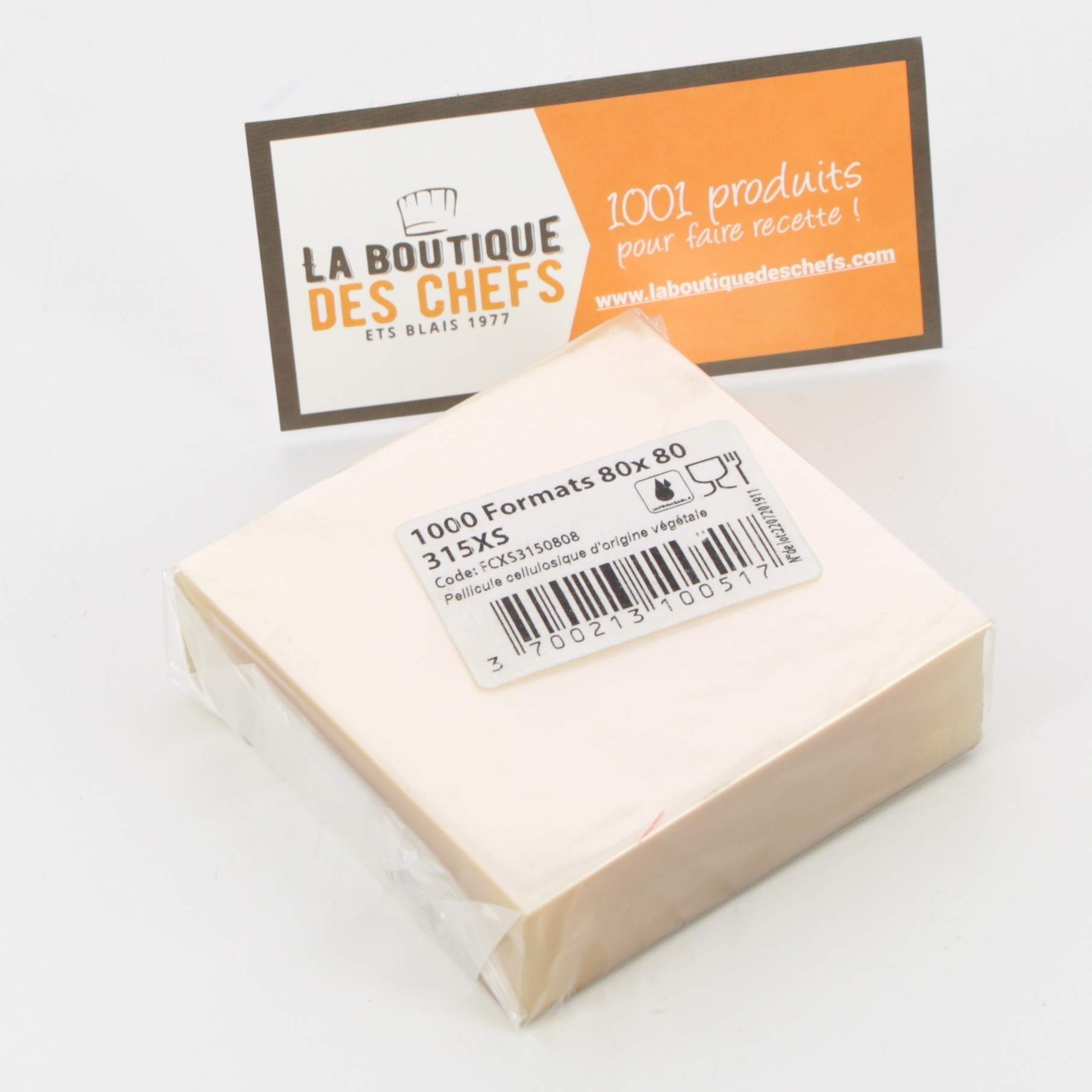 Emballage cellophane (x 1000) - pour confiserie - 8 x 8 cm