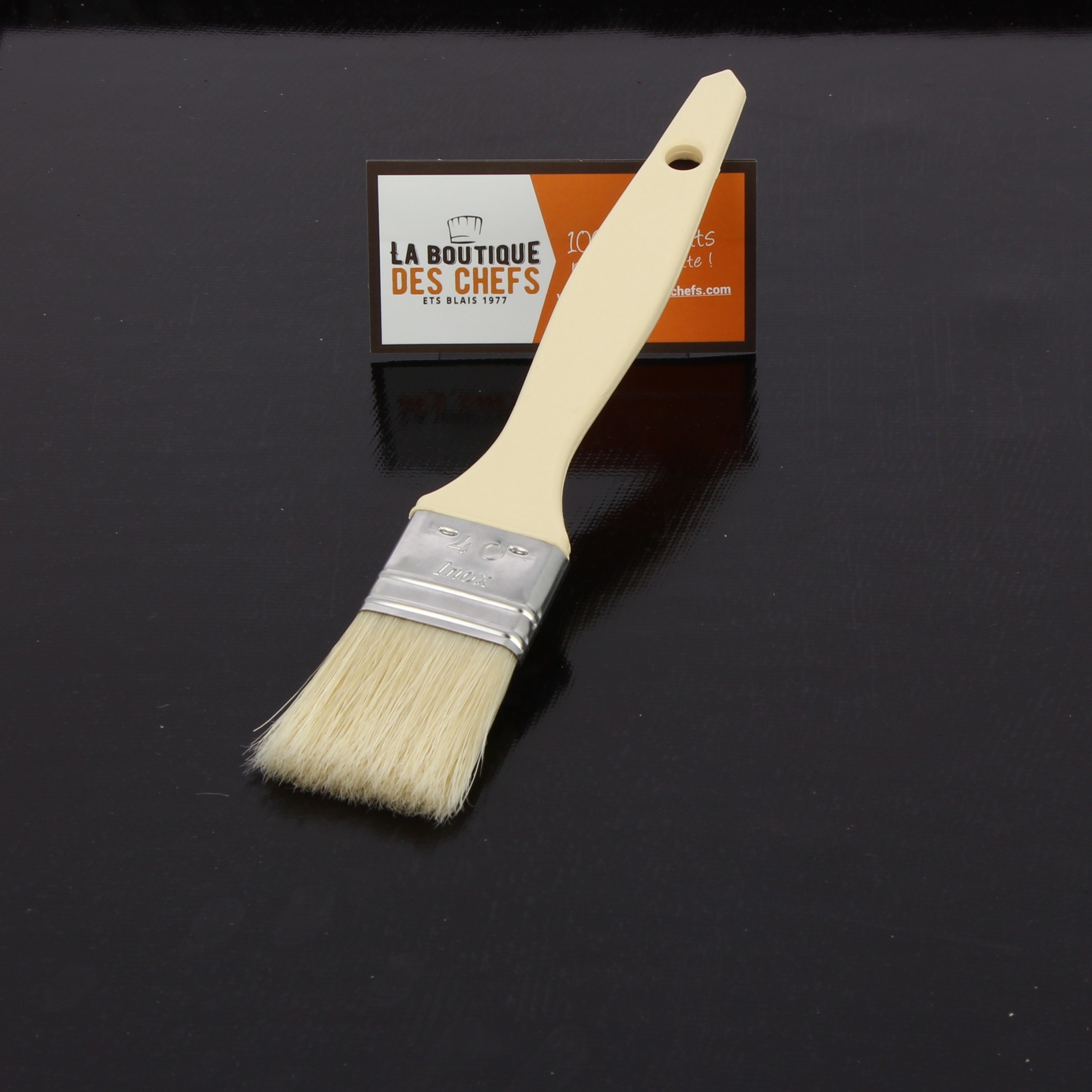 Pinceau de cuisine en silicone 28 cm avec un manche en bois