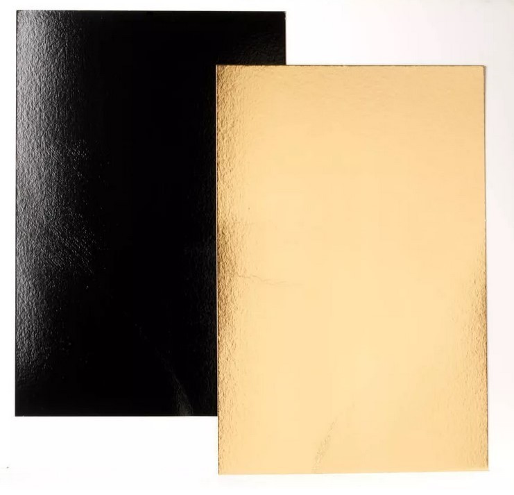 Plaque carton rectangle - or et noir - 40 x 30 cm (x 10