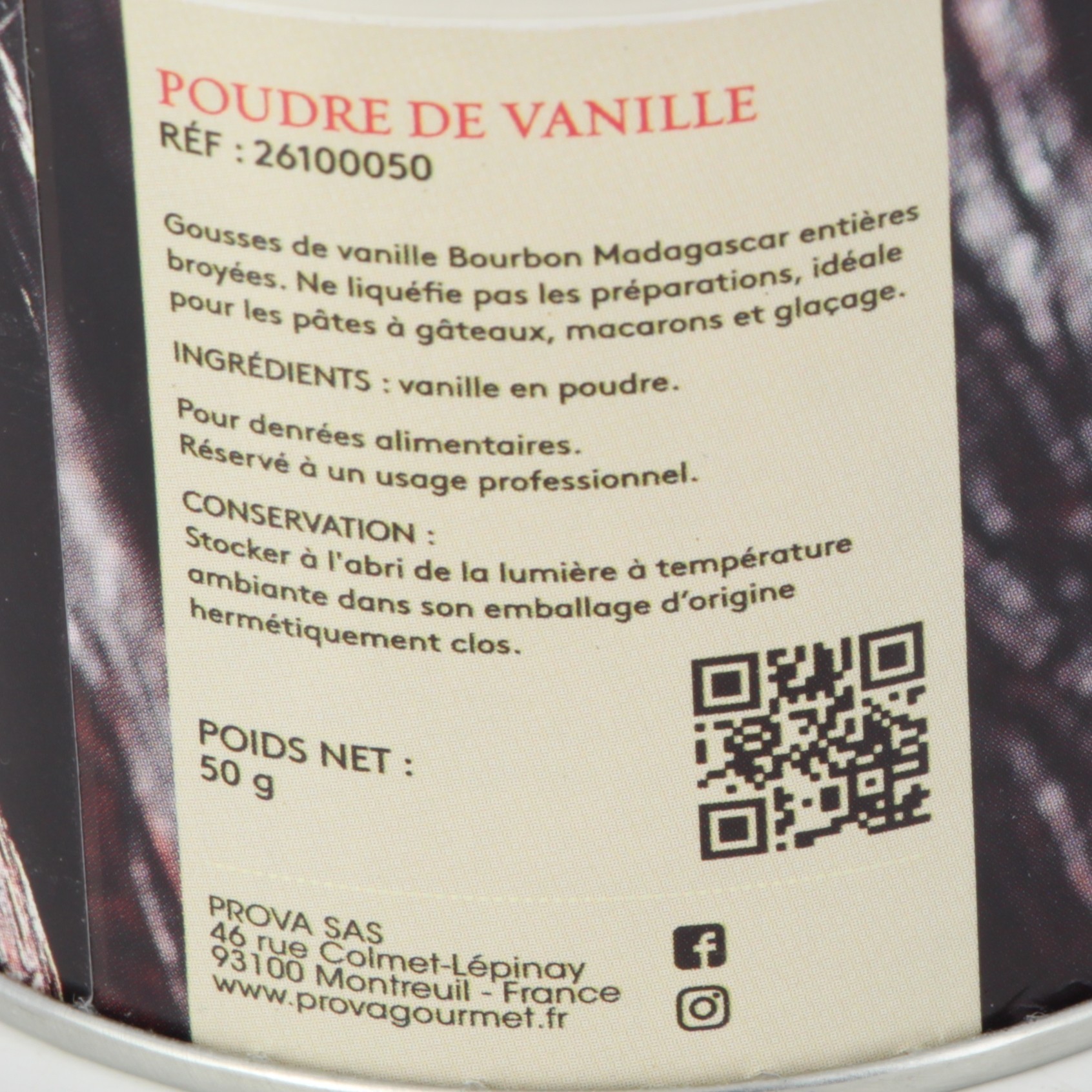 Pâte de vanille Bourbon - marque Prova