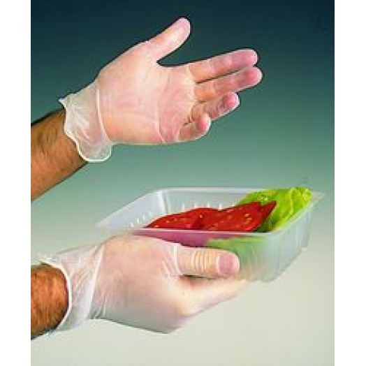 100 gants en vinyle pour les produits alimentaires taille L - Flo